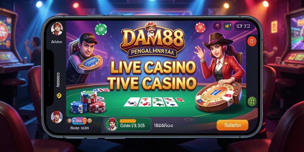 Screenshot gameplay Live Casino DAM88 menampilkan dealer profesional dan interaksi langsung.