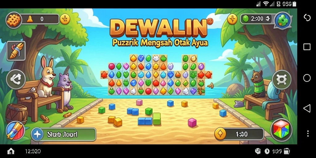 Tampilan gameplay DEWALIN yang seru dan menantang teka-teki.