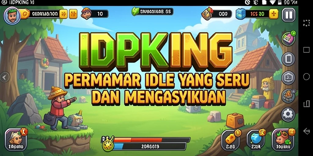 Tampilan gameplay IDPKING yang menampilkan aksi pengelolaan sumber daya.