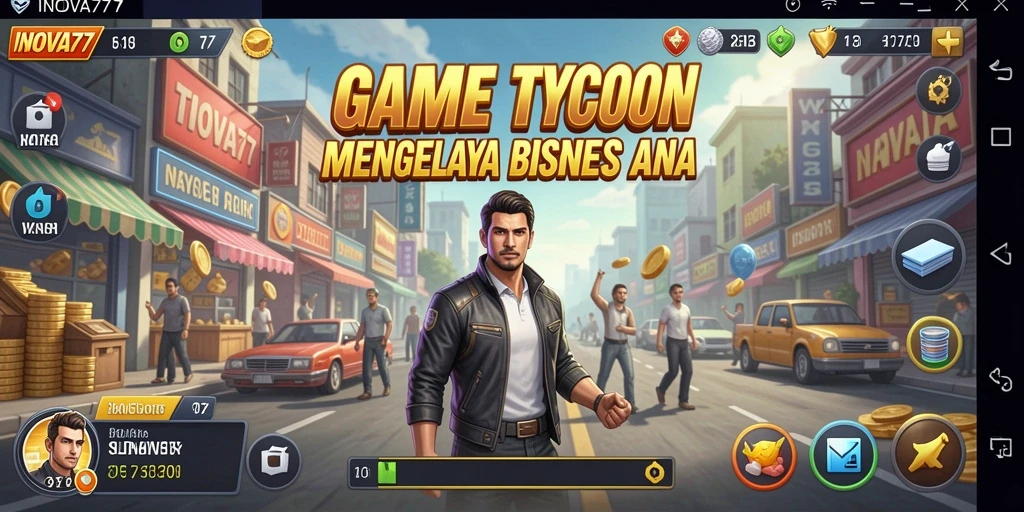 Tampilan permainan menarik dalam INOVA77 dengan elemen strategi Tycoon.