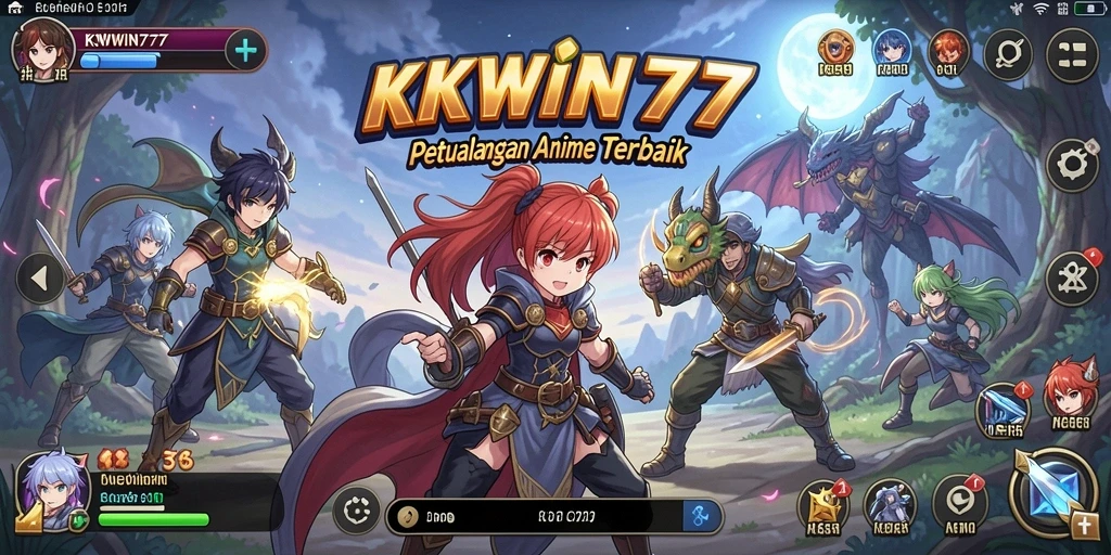 Tampilan aksi seru dari game Anime KKWIN777 dengan karakter ikonik.