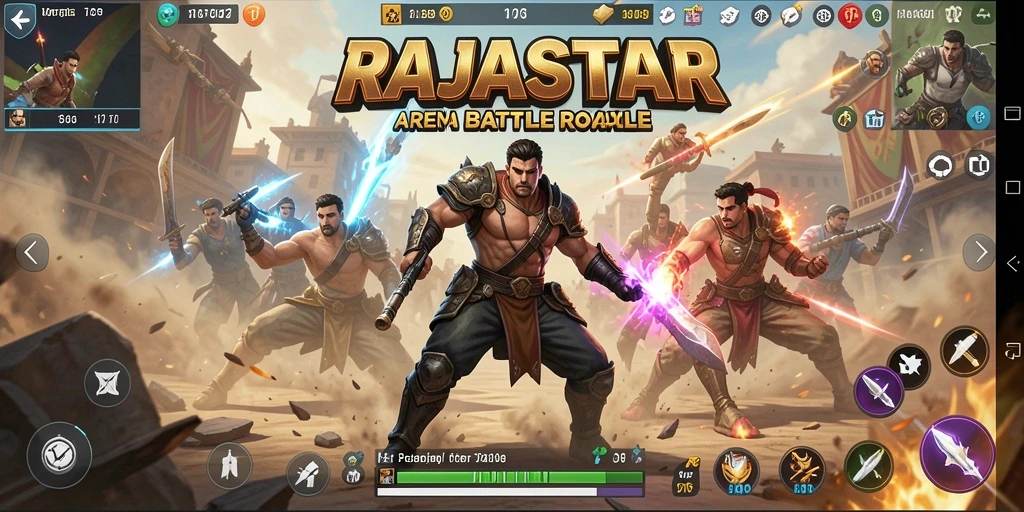 Tangkapan layar gameplay RAJASTAR yang penuh aksi dan strategi.