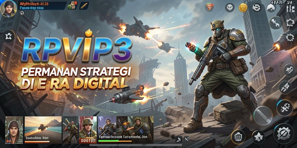 Tangkapan layar RPVIP3 menampilkan serangan pasukan dalam pertempuran strategis.