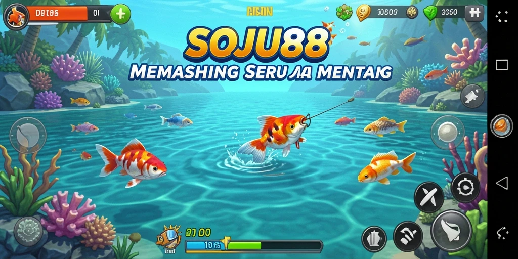 Tampak gameplay memancing yang seru dan penuh tantangan di SOJU88.