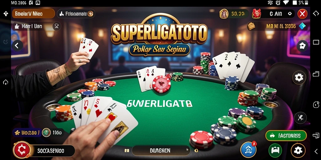 Tangkapan layar gameplay menarik dari SUPERLIGATOTO dengan fitur Poker yang dinamis.