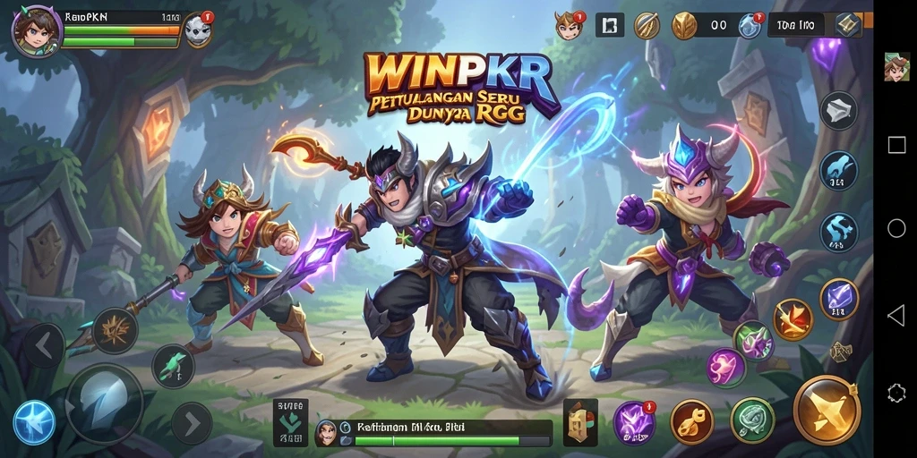 Tangkapan layar utama <strong>WINPKR</strong> menampilkan aksi seru dalam permainan RPG.